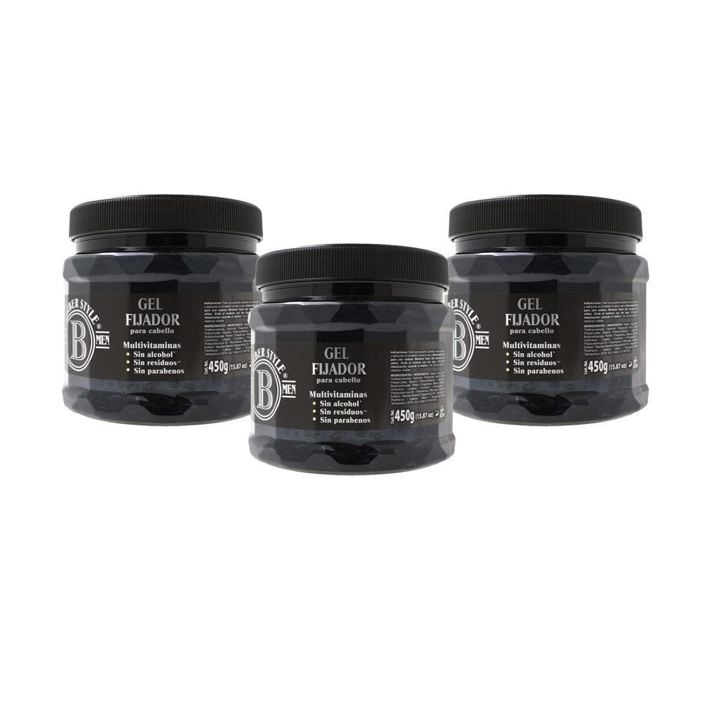 GEL PARA EL CABELLO 450GR BARBER STYLE (3PACK) GBS-450-P3