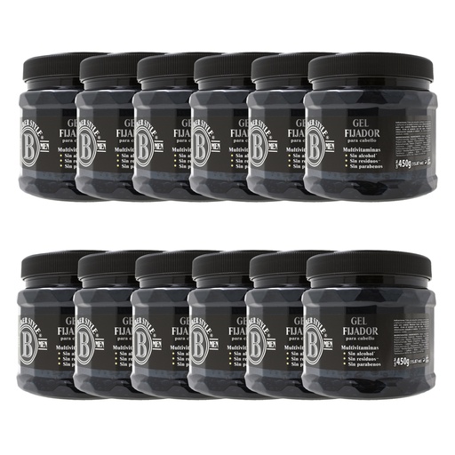 [B08DHXJR69] GEL PARA EL CABELLO 450GR (BARBER STYLE CAJA 12PZ)