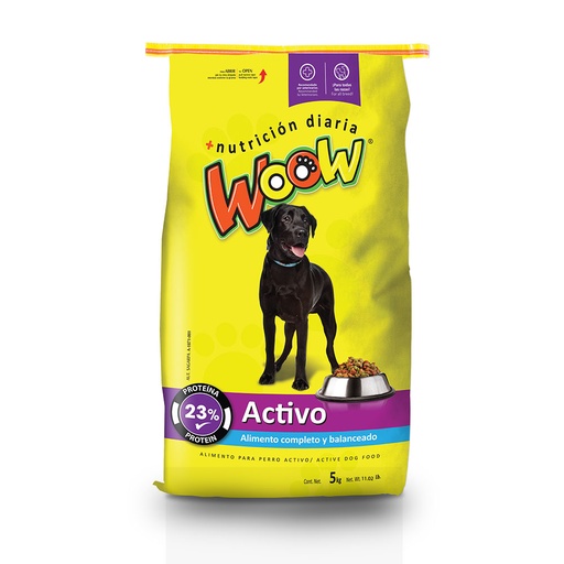[B084SF92X8] ALIMENTO PARA PERROS ACTIVO 5KG WOOW WA5