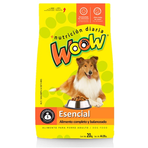 [B084SF92XH] ALIMENTO PARA PERROS ESENCIAL 20KG WOOW WE20